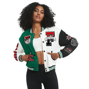 Veste universitaire personnalisée/Vestes universitaires en laine Melton pour hommes Veste Letterman en gros avec manches en cuir - Product Image 3