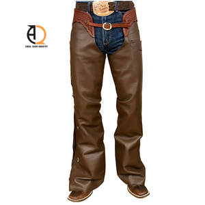 Chaparreras de cuero vacuno para hombre y mujer, estilo sexy con flecos de gamuza - Product Image 3