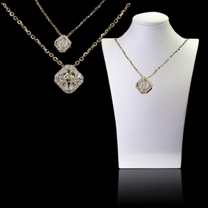 Collar de diamantes de laboratorio de 1,12 quilates con corte Asscher de lujo, diseño ligero de oro amarillo de 14 quilates para collar de peso ligero de elegancia diaria - Product Image 1