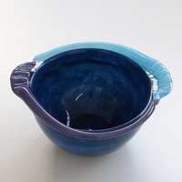 Bixuan Kleurrijke Randen Mondgeblazen Glazen Schaal Collectie Diep Donkerblauw Olijfgroen Fruit Schaal Tafeldecoratie Huisdecoratie
