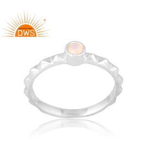 Increíble diseño de plata esterlina Natural Arco Iris Luna anillo de piedras preciosas diseño personalizado joyería para mujer regalo para ella - Product Image 1