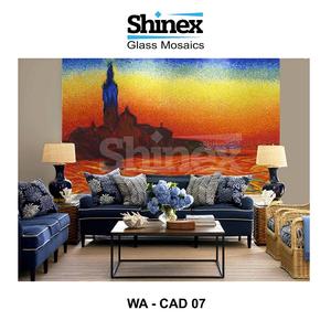 Mosaïque de verre moderne de 10mm d'épaisseur pour les espaces intérieurs Revêtement mural texturé élégant au design contemporain pour les hôtels et les écoles - Product Image 1