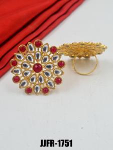 <b>Elegant</b> Alloy Finger Ring for Women Adjustable Fashion Jewelry Bridal Wedding Party Casual Ethnic Traditional Statement - Product Image 2