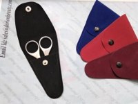 Pochettes en velours personnalisées pour ciseaux de manucure et de maquillage, lame droite en acier inoxydable avec pointe acérée, avec logo de marque personnalisé