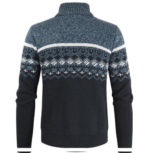 Nouveau hiver décontracté pull à fermeture éclair hommes col montant hommes tricot Cardigan hommes pull - Product Image 3