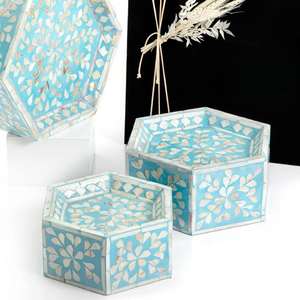 Venta al por Mayor de Soportes para Postres DHT HANDICRAFT Modelo 1007 con Incrustaciones de Madreperla Hexagonal, Diseño Nuevo para Servir Pasteles en Ramadán y Eid Mubarak - Product Image 3