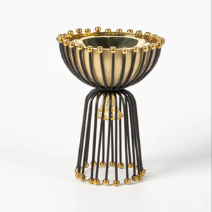 Plateau de service en aluminium noir et or de luxe moderne White Royals pour les fêtes, taille/couleur/logo personnalisables pour le service - Product Image 1