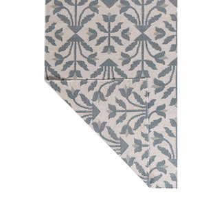 Alfombras de Lana Aprezo en Blanco Antiguo/Gris Medio, Tejido Plano, Diseño Floral Abstracto, Rectangular, Tipo Rompecabezas, para Sala de Estar, Entrada, Pasillo - Product Image 5