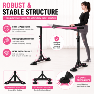 BNcompany <span class=keywords><strong>Barre</strong></span> de ballet sur pied réglable en acier pour la danse, <span class=keywords><strong>barre</strong></span> horizontale <span class=keywords><strong>portable</strong></span> pour le divertissement sportif des jambes - Product Image 1