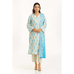 IUSTKSD-1079 Ensemble 3 pièces en fil slub imprimé laqué, style décontracté d'été - Product Image 4