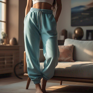 Wide Leg Sweatpants <b>Women</b> High Drawstring Waist Fleece <b>Trouser</b> Pajama <b>Women's</b> Street Style Jogger Sweatpants Ladies - Product Image 4