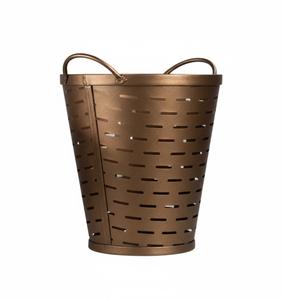 Seau à olives en métal de qualité supérieure, couleur gris, décoratif, avec trous de drainage, style moderne, conteneur de rangement pour fleurs de jardin - Product Image 2