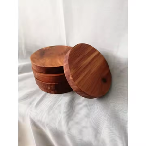 Posavasos de madera de tamaño personalizado al por mayor de estilo clásico de la mejor calidad para taza de café Juego de posavasos de madera - Product Image 3