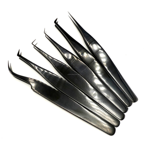 Pinzas de Acero Inoxidable con Punta de Fibra Dorada y Dientes Serrados para Extensiones de Pestañas, con Agarre para Extensiones de Pestañas - Product Image 1