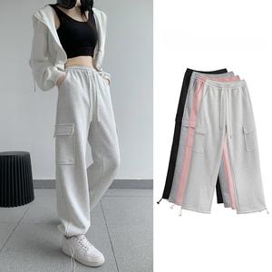 Relaxed Fit Cargo Trousers Soft Cotton <b>Lounge</b> <b>Pants</b> OEM Manufacturer <b>Women's</b> Loose Fit Sweatpants - Product Image 3