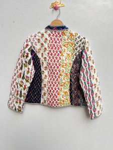 Chaqueta de retazos de algodón acolchado Burfi Unisex hecha a mano India nueva llegada abrigo de invierno botón decoración ganchillo transpirable - Product Image 5