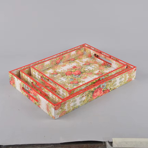 Bandeja de incrustaciones de hueso de forma Rectangular para manualidades, bandeja decorativa para el hogar para mesa de centro, patrón único, prueba de artesanía de hueso - Product Image 1