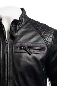 Top Design 100% Veste d'hiver à manches longues et à col montant en cuir de haute qualité pour hommes Design personnalisé disponible à un prix raisonnable - Product Image 3