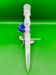 Vente en gros 10 pouces fabriqués à la main poli Feng Shui sélénite cristal baguette grand Reiki Chakra équilibrage outil d'énergie spirituelle - Product Image 5