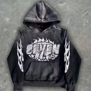 Survêtement sérigraphié pour hommes de haute qualité Logo personnalisé Street Wear français éponge Stone Wash Survêtements pour hommes survêtement Vintage - Product Image 2