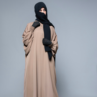 Robe Abaya Classique Modeste Faite à la Main Respirante en Polyester Nida Coupe Ample Longue Beige Style Golfe pour Adultes Service OEM Vente en Gros Arabie Saoudite