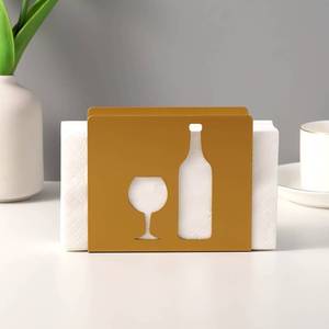 <b>Tissue</b> Dispenser Iron Art Western <b>Tissue</b> Dispenser Glass and Wine Bottle Design Napkin <b>Holder</b> Metal Napkin Rack for <b>Kitchen</b> - Product Image 6
