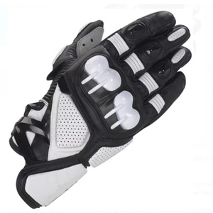 Guantes de Motociclismo Rojos y Negros, Guantes de Cuero para Motociclismo con Protección Completa para los Dedos, Transpirables, con Protección para los Nudillos, para Motocicleta y Ciclismo - Product Image 2