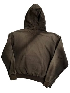 Sweat à capuche oversize pour homme, couleur unie, en molleton de coton, effet vieilli, avec poches, style streetwear automne, coupe classique - Product Image 3