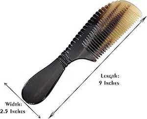 Peine de cuerno para eliminación de caspa Peine de masaje de energía para el cuero cabelludo, cepillo de pelo de dientes huecos con mango de raspado - Product Image 2