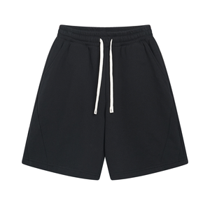 Shorts de sport décontractés pour hommes, imprimés, noirs, à taille haute élastique, imperméables, à séchage rapide, en coton tricoté et polaire - Product Image 3