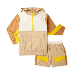 Ensemble short et veste d'été personnalisé 2 pièces en nylon pour hommes Ensemble short et sweat à capuche coupe-vent de haute qualité avec fermeture éclair - Product Image 4