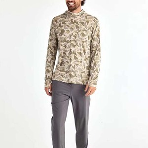 UPF 50 pêche Uv sweat à capuche léger respirant hommes protection solaire bases maillot de pêche 100% coton pêche Camouflage sweats à capuche - Product Image 3