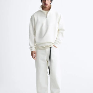 OEM Vente en gros Sweatshirts à capuche de haute qualité avec logo brodé sur mesure en coton pour hommes en polaire à demi-fermeture éclair Pullover Quarter Zip Sweatshirts - Product Image 4