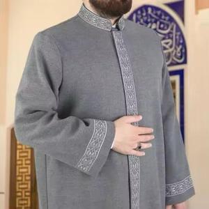 เครื่องแต่งกายอิสลามแบบดั้งเดิม Jubba หรูหราสีดำสไตล์อาหรับ Jubba - Product Image 5