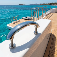 Main courante de bateau en acier inoxydable 316 de qualité marine, 170 mm, poli miroir, poignée de maintien pour yacht, quincaillerie de pont marine