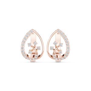 Pendientes de Aro Pequeños de Plata de Ley 925 Chapados en Oro Rosa de 18K con Circonita Brillante, Joyería de Moda para Mujer - Product Image 2