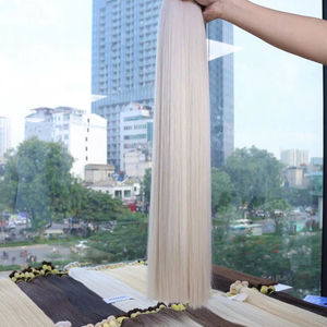 Hot Selling Bulk Virgin Vietnamese Raw Human Hair Extensions Light Machine Double Cuticles Aligned Natural Straight <b>Bleached</b> - Product Image 1