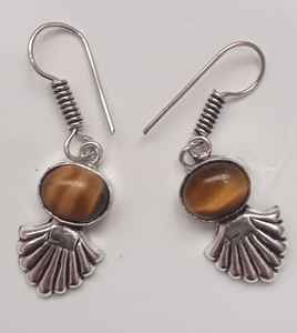 Pendientes de aro de moda elegantes hechos a mano en plata con piedras preciosas Proveedores a granel - Product Image 3