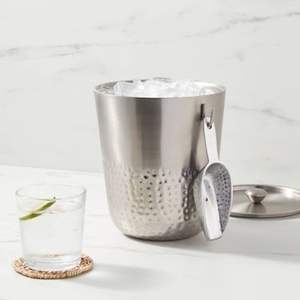 Full Hammered Design <b>Stainless</b> <b>Steel</b> Ice Bucket Pot Eco Friendly New Elegant Solid Metal <b>Wine</b> <b>Cooler</b> Eco Friendly - Product Image 5