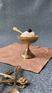 ถ้วยขนมทำมือจากทองเหลืองแท้ เป็นมิตรกับสิ่งแวดล้อม รับทำโลโก้ ปลอดภัยสำหรับอาหาร เหมาะสำหรับโรงแรมและตกแต่งบ้าน ถ้วยไอศกรีม - Product Image 4