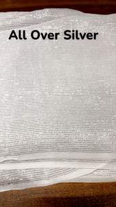 Tissu en Georgette de Viscose Premium Personnalisable Teintable avec des Tissages Métalliques Or et Argent Intriqués en Jari - Product Image 5