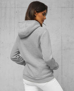 Grey Ladies Streetwear Sweatshirt Regular Fit Hoodies Custom Logo Wholesale High Quality Hoodies - Product Image 3