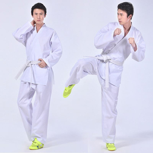 Uniforme de Karate Blanco y Azul de Alta Calidad para Adultos, Poliéster/Algodón, Transpirable, de Secado Rápido, Corte Ajustado, Aprobado para Entrenamiento - Product Image 2