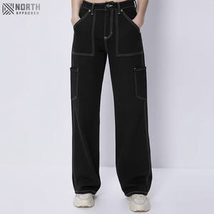 Nueva llegada personalizable pantalones vaqueros de mujer de peso medio estilo Streetwear con color único Odm suministro para invierno pantalón de mezclilla - Product Image 5