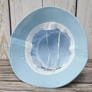 Sombreros de cubo de verano Color azul cielo Pastel Material de calidad Impresión 3D Bordado Technic Estilo casual Sombreros de cubo Exportación de Vietnam - Product Image 3