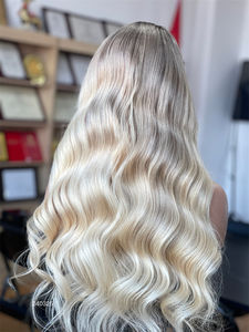 2024 nuevo diseño 13*5 HD Patchwork peluca Balayage color pelucas de cabello estilo ondulado 24 pulgadas cabello virgen crudo para mujeres - Product Image 2