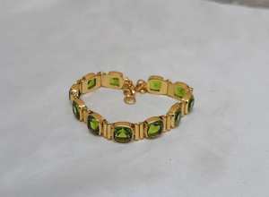Peridot Gemstone <b>Bracelet</b> 925 <b>Sterling</b> <b>Silver</b> 14k Gold Plated Jewelry For Women Elegant Luxury Gift - Product Image 5