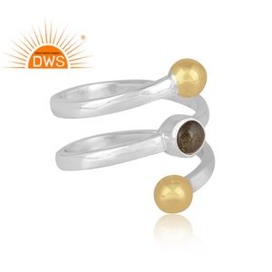 Latest Handmade Design Fine Sterling Silver Natural Gold Sheen <b>Obsidian</b> Gemstone Twisted Ring <b>Jewelry</b> Manufacturer - Product Image 2