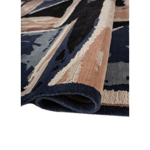 Alfombra de Lana Azul Anudada a Mano Sthir, Diseño Abstracto de Gran Tamaño para el Hogar, para Sala de Estar o Dormitorio - Modelo Aiwl-3001 - Product Image 2