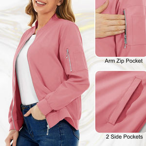 Blouson aviateur léger et confortable pour femme, 100% tricot de haute qualité, respirant, en toile coupe-vent, meilleur design - Product Image 4